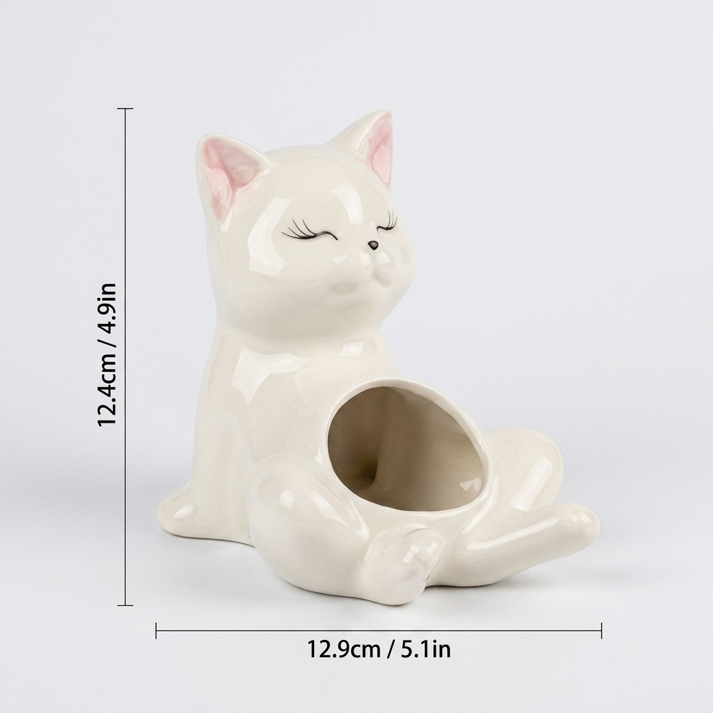 Handmade Cat Plant Pot