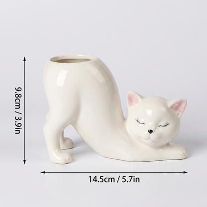Handmade Cat Plant Pot