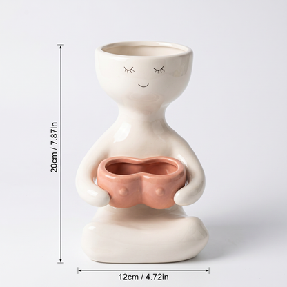 Handmade Lady Plant Pot