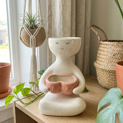 Handmade Lady Plant Pot