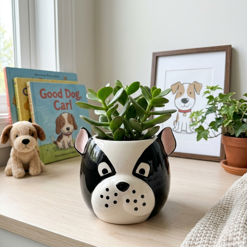 Handmade Boston Terrier Pot
