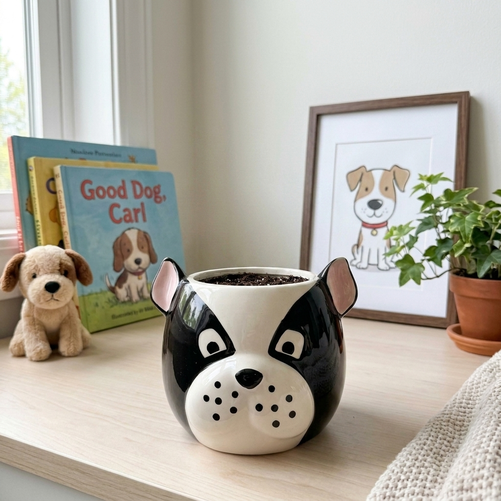 Handmade Boston Terrier Pot
