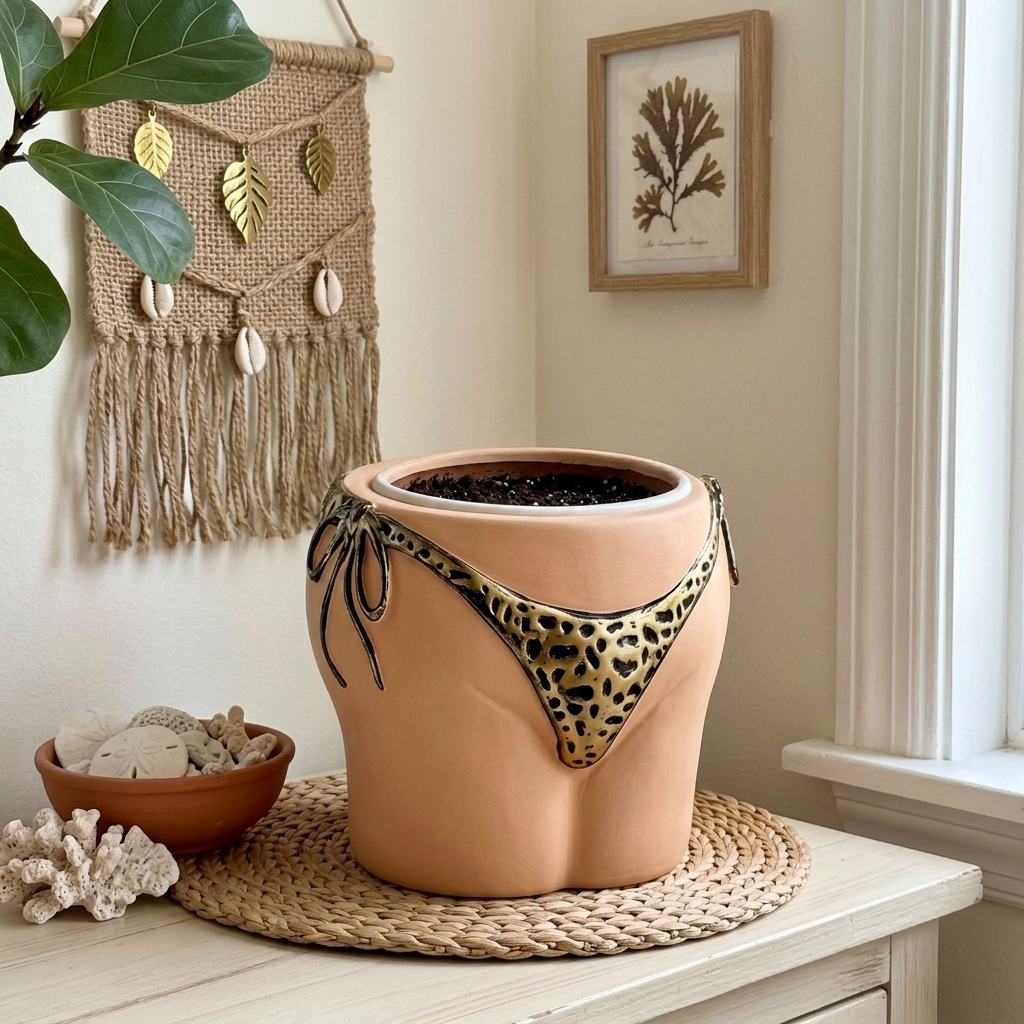 Handmade Bikini Bottoms Plant Pot